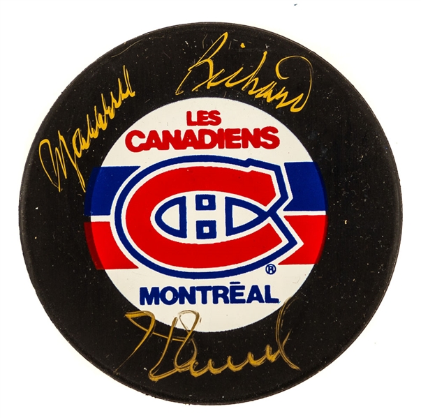 Henri Richard and Maurice Richard Dual-Signed Montreal Canadiens Puck with LOA