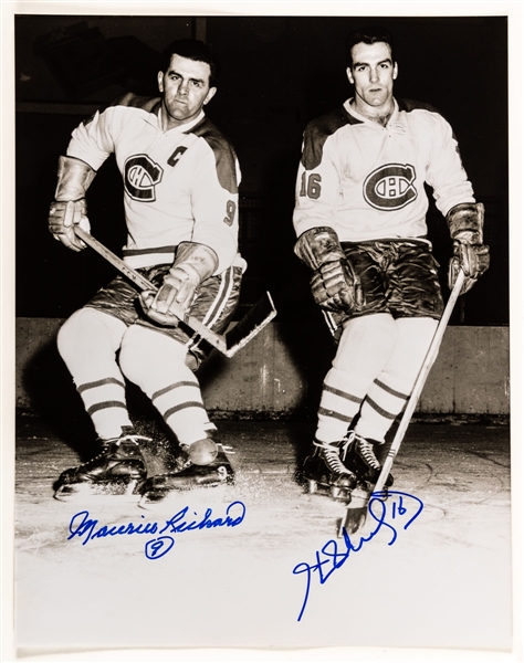Henri Richard and Maurice Richard Dual-Signed Montreal Canadiens Photo with LOA