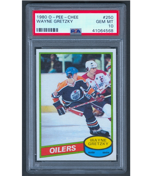 1980-81 O-Pee-Chee Hockey Card #250 HOFer Wayne Gretzky - Graded PSA 10