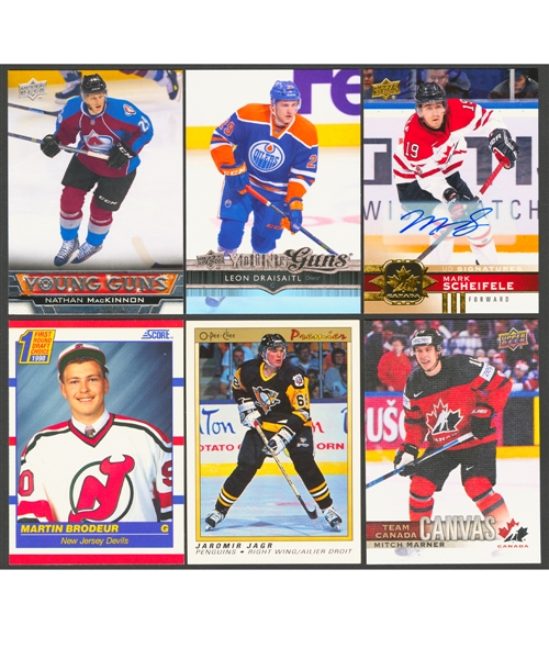 1990s to 2010s Modern Hockey Card Collection (80+ Binders), Including MacKinnon and Draisaitl Upper Deck Rookie Cards
