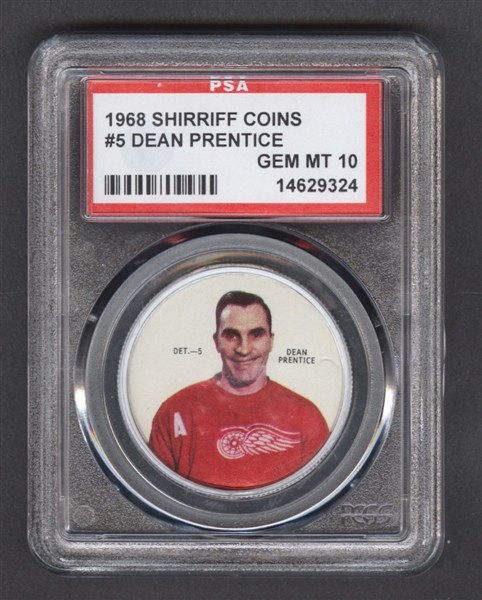 1968-69 Shirriff Hockey Coin #5 Dean Prentice - Graded PSA 10 - Pop-1 Highest Graded!