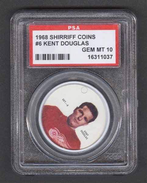 1968-69 Shirriff Hockey Coin #6 Kent Douglas - Graded PSA 10 - Pop-2 Highest Graded!