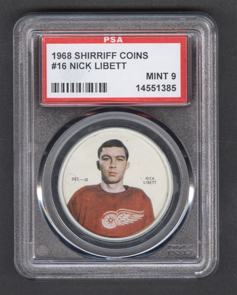 1968-69 Shirriff Hockey Coin #16 Nick Libett SP - Graded PSA 9