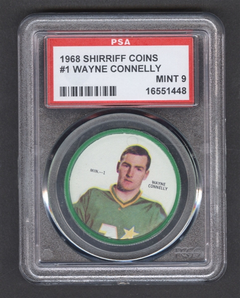 1968-69 Shirriff Hockey Coin #1 Wayne Connelly - Graded PSA 9