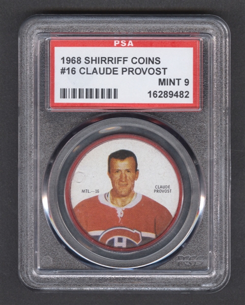 1968-69 Shirriff Hockey Coin #16 Claude Provost SP - Graded PSA 9