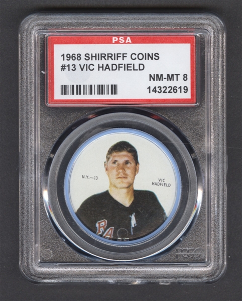 1968-69 Shirriff Hockey Coin #13 Vic Hadfield SP - Graded PSA 8