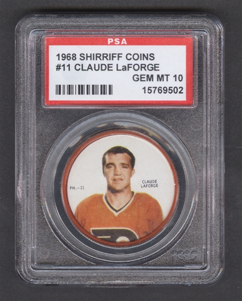 1968-69 Shirriff Hockey Coin #11 Claude LaForge SP - Graded PSA 10 - Pop-1 Highest Graded!