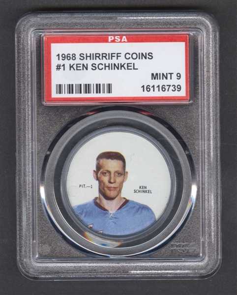 1968-69 Shirriff Hockey Coin #1 Ken Schinkel - Graded PSA 9