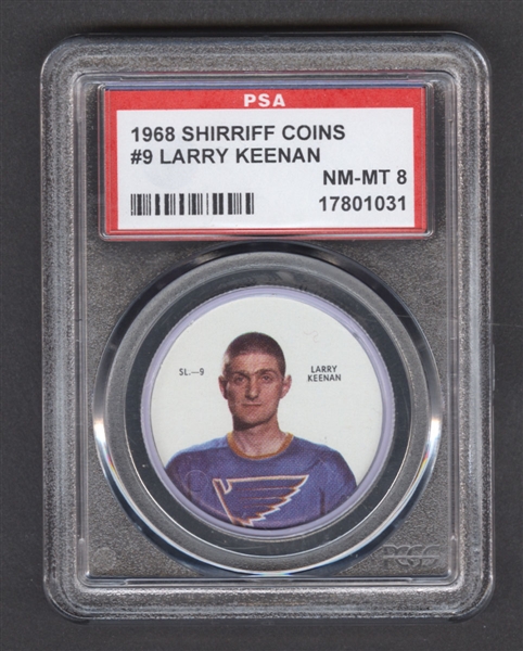 1968-69 Shirriff Hockey Coin #9 Larry Keenan - Graded PSA 8