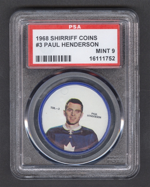 1968-69 Shirriff Hockey Coin #3 Paul Henderson - Graded PSA 9