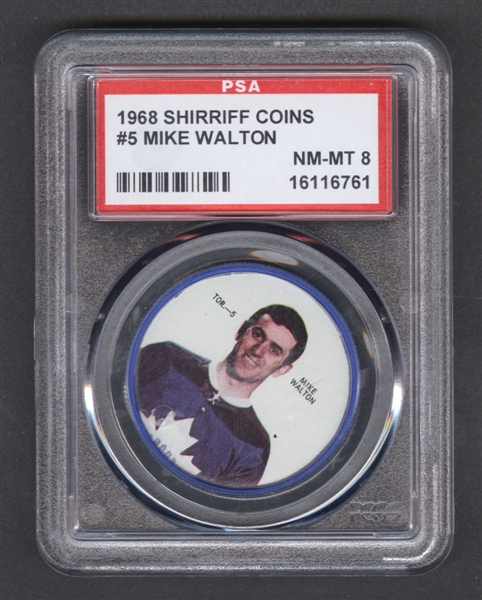 1968-69 Shirriff Hockey Coin #5 Mike Walton - Graded PSA 8