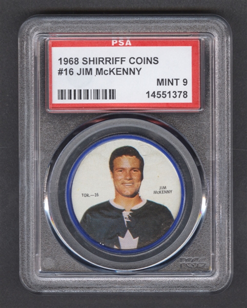 1968-69 Shirriff Hockey Coin #16 Jim McKenny SP - Graded PSA 9
