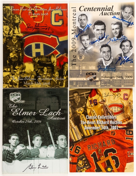 Classic Collectibles Past Auctions Catalog Collection of 13 Signed by Featured Players with LOA - Beliveau, Mahovlich, Ratelle, Cournoyer and Others