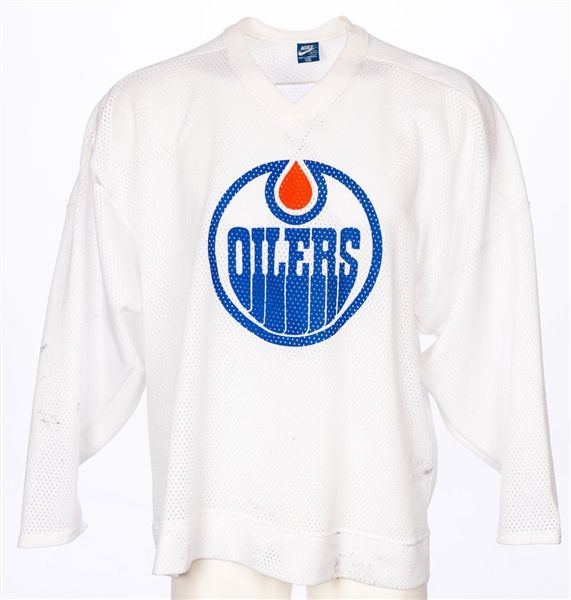 Mid-1980s Edmonton Oilers Nike White Practice Jersey