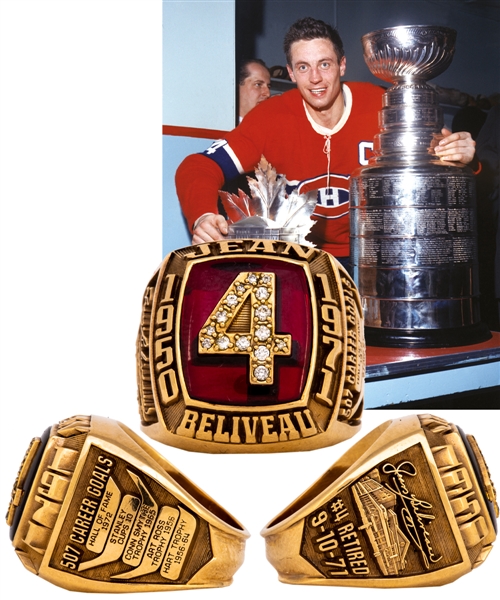 Spectacular Jean Beliveau 10K Gold and Diamond Limited-Edition Career Tribute Ring in Presentation Box