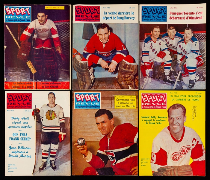 Vintage 1956/1962 "Sport-Revue" Hockey Magazine Collection of 75+