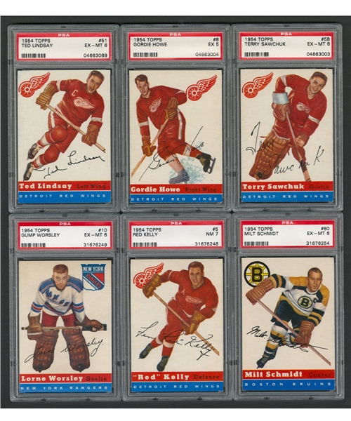 1954-55 Topps Hockey Complete 60-Card Set with Most Cards Graded