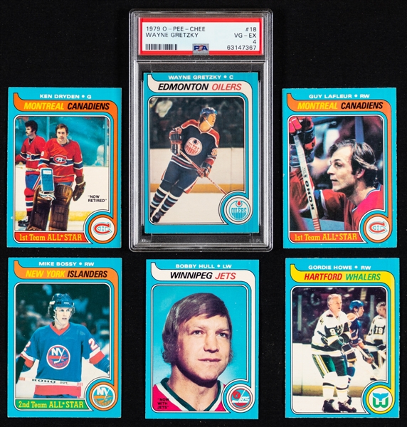 1979-80 O-Pee-Chee Hockey Complete 396-Card Set Including #18 HOFer Wayne Gretzky Rookie Card (Graded PSA 4)