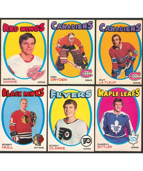 1971-72 O-Pee-Chee Hockey Near Complete Card Set (252/264) Plus Extras of #133 Marcel Dionne Rookie (2) and Including 1971-72 Topps #45 Ken Dryden Rookie