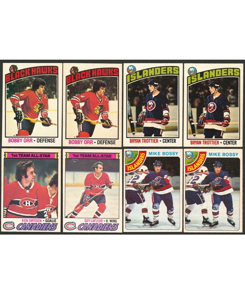 1975-76, 1976-77, 1977-78 and 1978-79 O-Pee-Chee Hockey Complete Sets (3) and Near Complete Set (1)