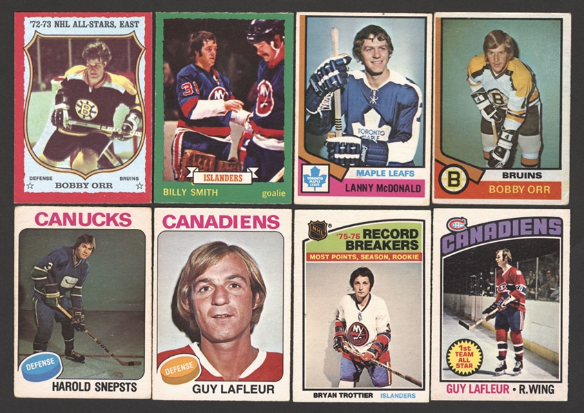 1973-74 (261/264), 1974-75 (376/396), 1975-76 (375/396) and 1976-77 (358/396) O-Pee-Chee Hockey Near Complete Sets (4)