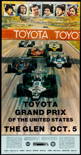 Watkins Glen 1979 and 1980 Original Formula One F1 Posters Featuring Gilles Villeneuve