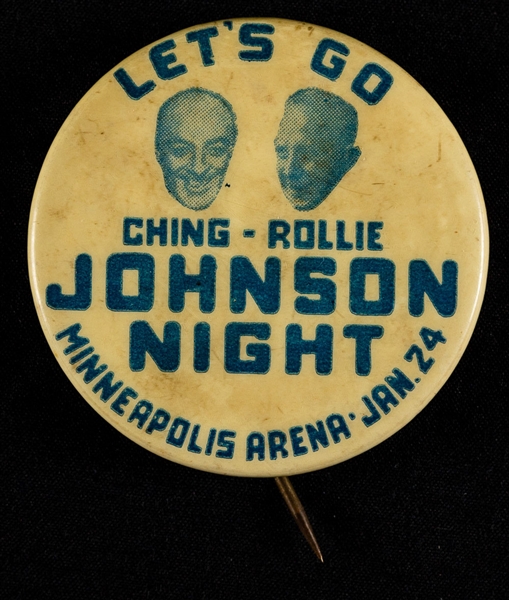 Vintage Late-1930s Ivan "Ching" Johnson & Rollie Johnson Night Minneapolis Millers Pin
