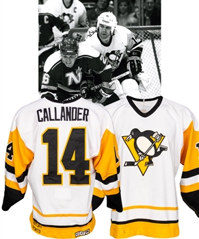 Jock Callanders Late-1980s Pittsburgh Penguins Game-Worn Jersey - Team Repairs!