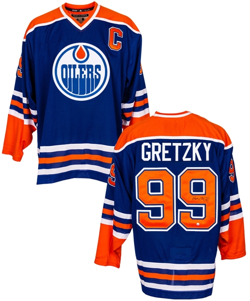 Wayne Gretzky Signed Edmonton Oilers Adidas Captains Jersey with Frameworth COA