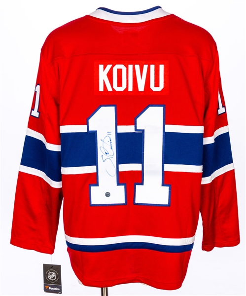 Saku Koivu Signed Montreal Canadiens Captains Home Jersey with COA