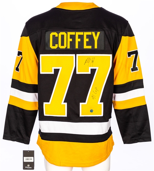 Paul Coffey Signed Pittsburgh Penguins Fanatics Jersey with "91 Cup" Notation - COA