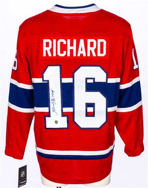 Deceased HOFer Henri Richard Signed Montreal Canadiens Fanatics Captains Home Jersey with "11 Cups" Notation - COA 