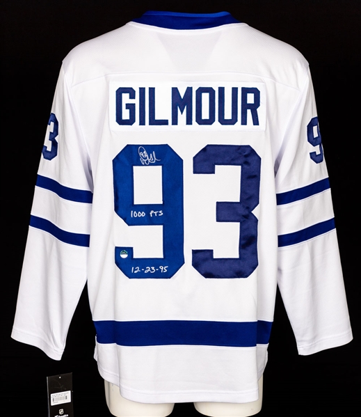Doug Gilmour Signed Toronto Maple Leafs Fanatics Captains Road Jersey with "1000 PTS" Notation - COA 