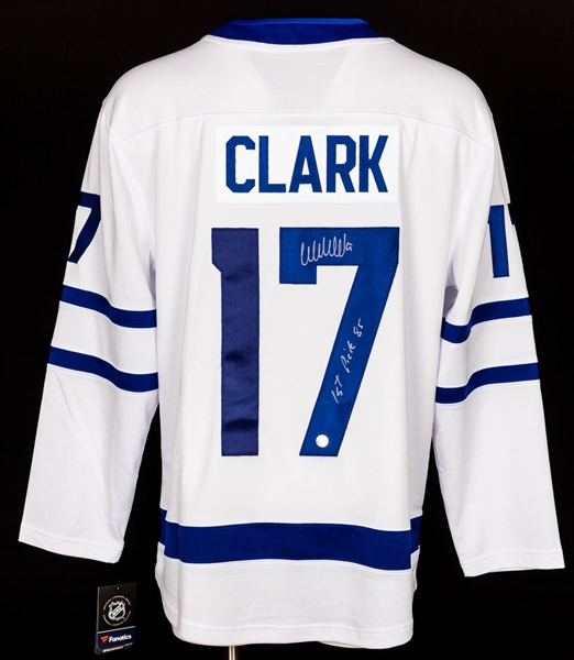 Wendel Clark Signed Toronto Maple Leafs Fanatics Captains Road Jersey with "1st Pick 85" Notation - COA 