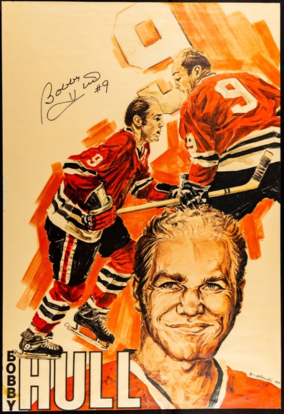 1973 NHL Stanley Cup Playoffs Press Pin, Bobby Hull and Cournoyer Signed 1970-71 Coca-Cola Hockey Posters, Kelloggs Mid-1950s Plastic Hockey Players and More!