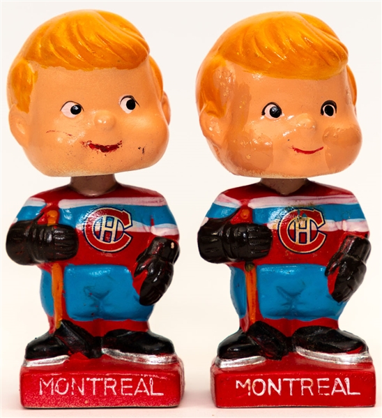 1961-63 Montreal Canadiens Mini Nodder / Bobble Head Dolls (2) 