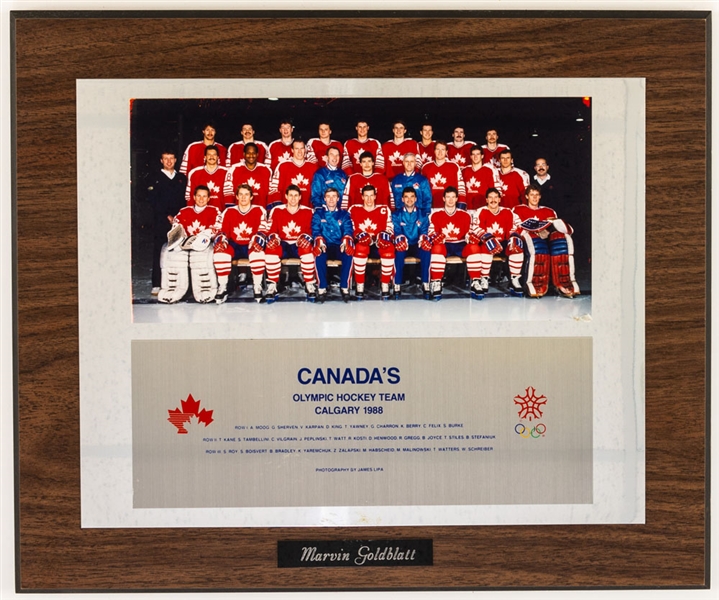 Team Canada 1980s/90s Winter Olympics and IIHF World Championships Team Photo and Photo Plaque Collection of 8 