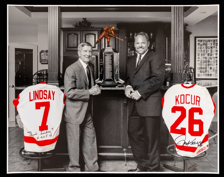 Ted Lindsay and Joey Kocur Detroit Red Wings “Ted Lindsay Award” Signed Print with LOA – Proceeds to Benefit the Ted Lindsay Foundation (16” x 20”)