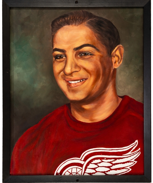 Terry Sawchuk Detroit Red Wings Framed Painting from the Olympias Hall of Fame (17" x 21")