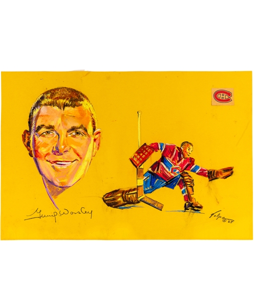 Gump Worsleys 1965-66 Montreal Canadiens Steinberg Glass Original Artwork (14 1/2" x 22")