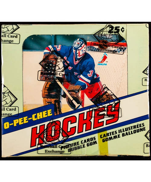 1981-82 O-Pee-Chee Hockey Wax Box (48 Unopened Packs) - BBCE Certified - Paul Coffey, Jarri Kurri, Denis Savard and Peter Stastny Rookie Card Year!