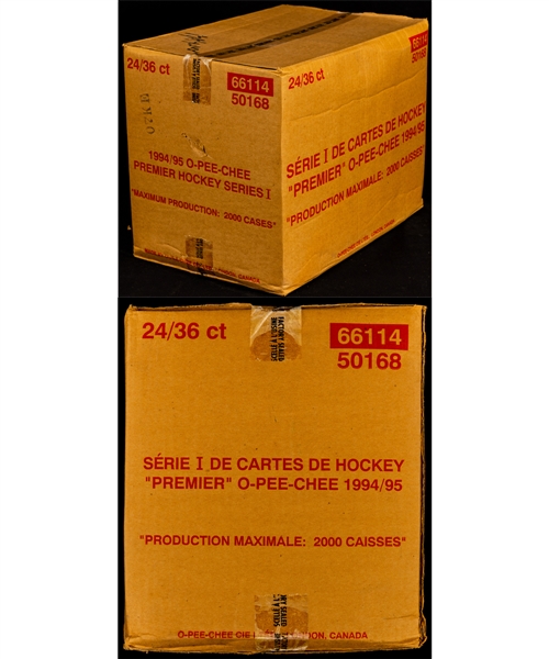1994-95 O-Pee-Chee Premier Hockey Series 1 Factory Sealed Case Containing 24 Unopened Boxes