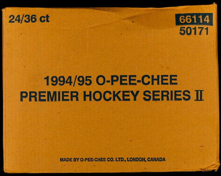 1994-95 O-Pee-Chee Premier Hockey Series 2 Factory Sealed Case Containing 24 Unopened Boxes