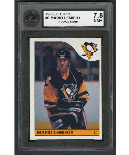 1985-86 Topps Hockey Complete 165-Card Set Including #9 HOFer Mario Lemieux Rookie Card Graded KSA 7.5