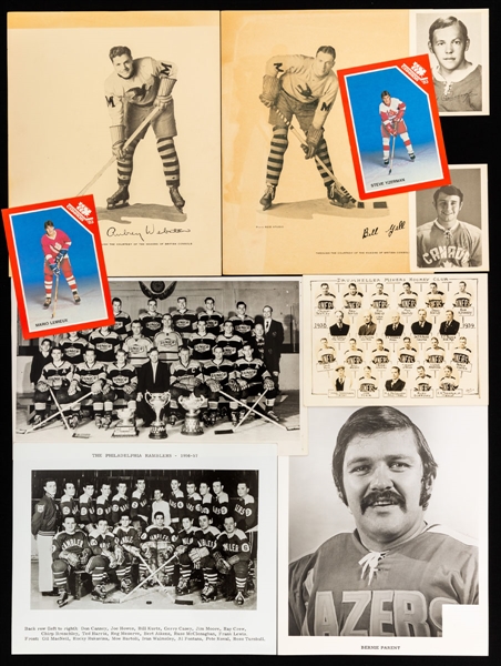 Vintage 1930s to 1980s Team Photo and Team-Issued collection of 100+ including the Whitby Dunlops, Drumheller Miners, Moncton Hawks and Philadelphia Blazers 