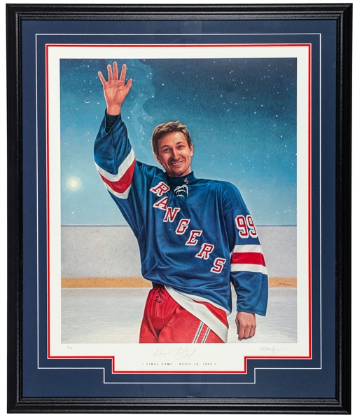 Wayne Gretzky New York Rangers April 18th 1999 Final Game Signed Framed Ken Danby Limited-Edition #96/99 Lithograph with LOA (32” x 38”)