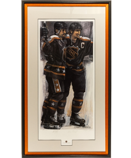 Wayne Gretzky and Paul Coffey Dual-Signed 1993 NHL All-Star Game Limited-Edition Lithograph #693/999 by Stephen Holland with Framed COA (24 ½” x 43”)