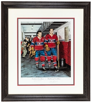 Maurice Richard and Jean Beliveau Signed "Tradition of Excellence" Daniel Parry Limited-Edition Framed Lithograph #869/999 with COA (31" x 34")