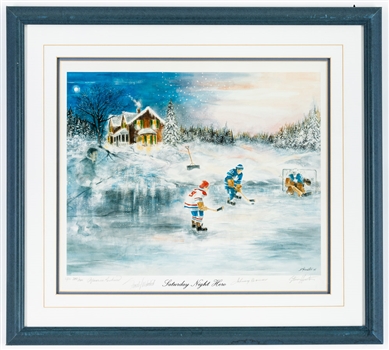 Brian Glennie’s “Saturday Night Hero” Richard, Mahovlich and Bower Multi-Signed Framed Lithograph Plus “2000 Inductees” and “Hockey Night in Canada” Signed/Multi-Signed Prints with Family LOA
