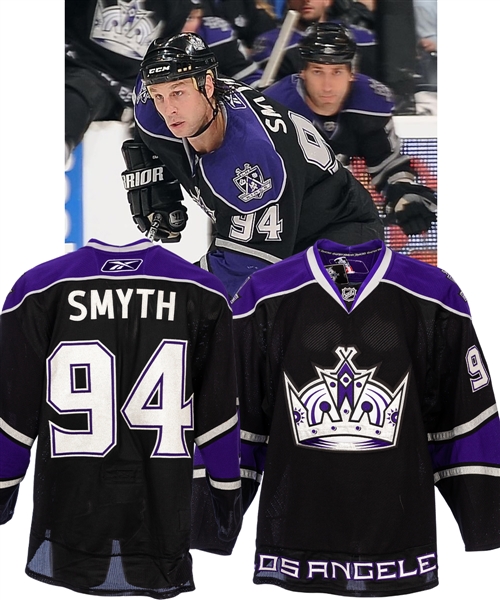Ryan Smyths 2010-11 Los Angeles Kings Game-Worn Jersey with Team COA – Team Repairs! - Photo-Matched!